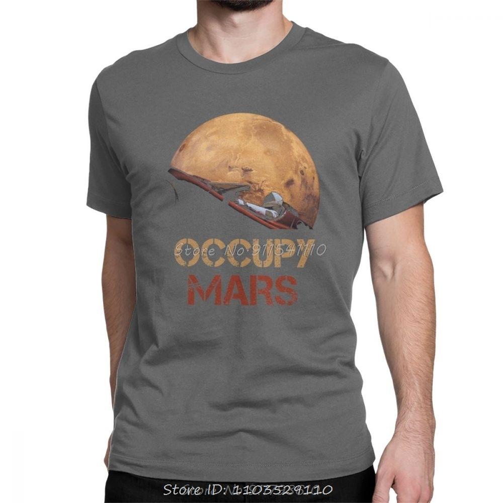 Occupy Mars T Shirt Spacex Starunisex Tshirt Unisex Elon Musk Falcon Heavy 9 Short Sleeve Novelty Unisex Cotton Tees Harajuku Streetwear