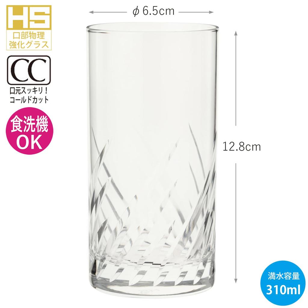 Toyo Sasaki Glass Tumbler Glass Trough Tumbler 310ml Set of 6 Made In Japan Dishwasher Safe Glass Cup Beer Glass Highball Glass Sour Glass Chuhai