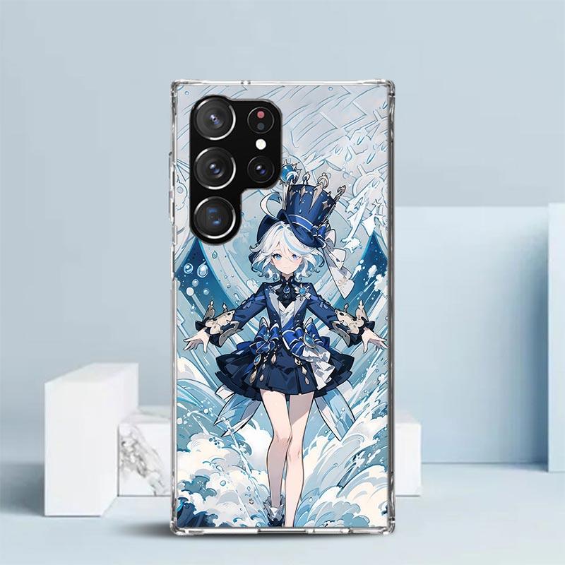 Милая Фурина Genshin Impact Мягкий чехол для Samsung Galaxy S25 Edge S26 S24 S23 Ultra Чехол для телефона S22 S21 Plus S20 FE С рисунком