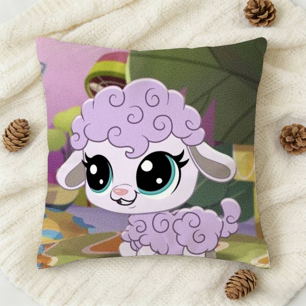 L-L-Littlest Pet Shop Двусторонняя Печатная Квадратная Декоративная Наволочка для Дивана Гостиной Домашний Декор