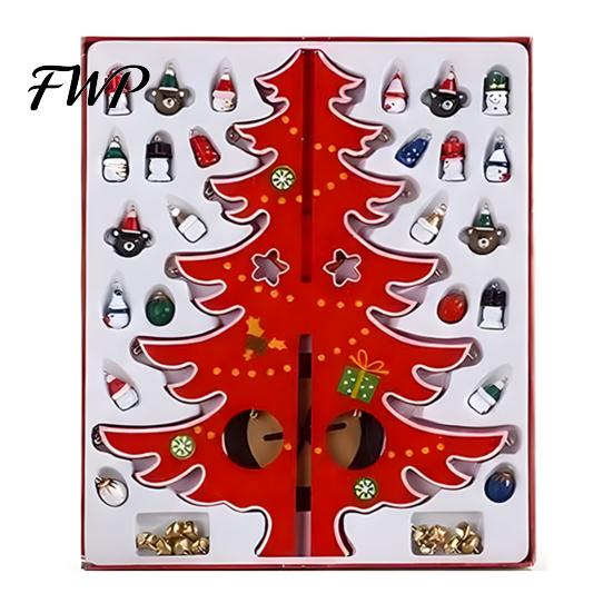 Holiday Party Table Decorations Wooden Christmas Tree Ornaments, 3D Rustic Tabletop Decor Xmas Display for Home Desk, Reusable Nordic Style