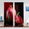 Прозрачная вуаль с узором граната и фруктов для гостиной, спальни, кухни, современный прозрачный тюлевой оконный занавес
