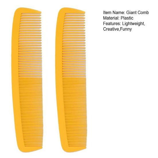 2Pcs Giant Comb Big Comb Prop Funny Huge Comb Jumbo Comb Prank Costume for Women And Men Halloween Party Favors