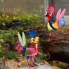 Iron Rooster Statue Hand-Painted Garden Rooster Ornaments Colorful Rooster Figurine Yard Art for Backyard Patio Lawn Decor
