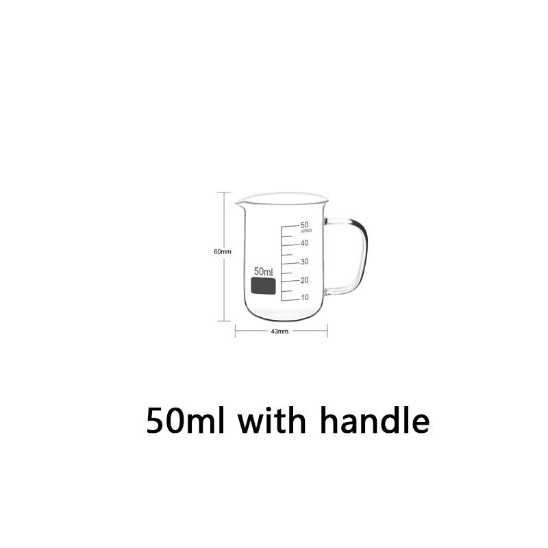 50-1000 мл Высокоборосиликатное стекло Мерный стакан Термостойкий лабораторный стакан С ручкой/Без ручки Шкала Кружка Измерительные инструменты