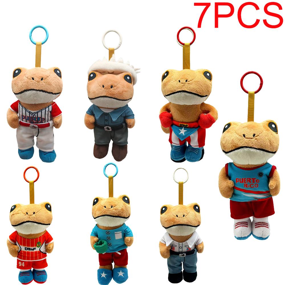 CutePuerto Rican Singer Bad Bunny Frog Plush Keychain Stuffed Doll Backpack Pendant Kids Toy Cute Toy Festival Birthday Gift