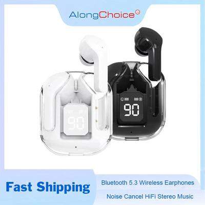 Bluetooth 5.3 Беспроводные наушники Прозрачный чехол для зарядки Наушники Водонепроницаемые спортивные музыкальные наушники с шумоподавлением Hi-Fi стереогарнитуры