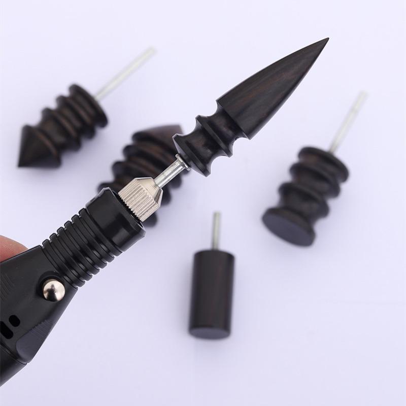 Ebony Leather Electric Grinding Bit Head Polishing Edge Burnisher Tool Craft DIY Leather Grinding Tool Sandalwood Head Burnisher