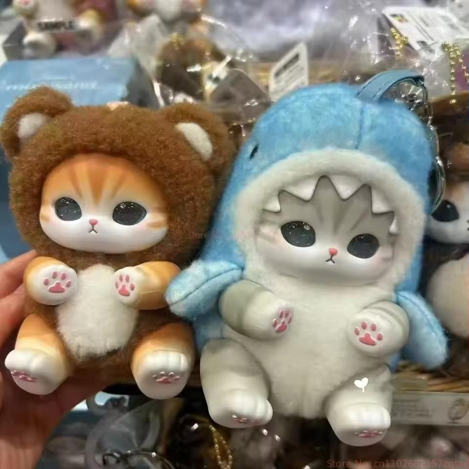 Новый товар в наличии Милый кот Сверкающая акула Кот Виниловая плюшевая сумка Декоративный кулон Слепой бокс Коричневая кошка Кукла Праздничный подарок
