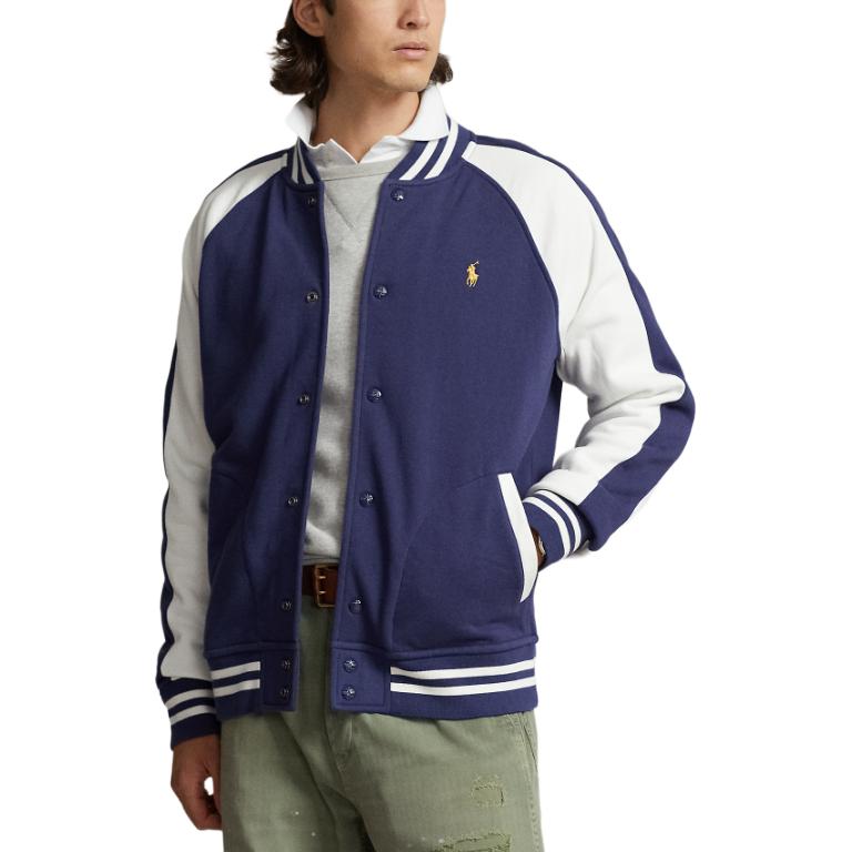 Polo Ralph Lauren однобортная куртка с вышитым логотипом и драконом, мужские куртки синего цвета MNPOKNI16823348-400