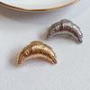 Silver Metal Clothes Pin Zinc Zinc Alloy Gold Brooch Fashion Croissant Brooch  Gift