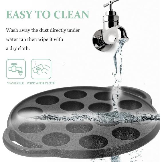 Hemoton Cast Iron Takoyaki Pan, Nonstick Grill Pan, 15 Holes Octopus Ball Meat Ball Griddle, Snail (Black)