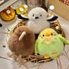 Cartoon Birds Plush Toys Pendant Keychain Simulation Parrot Bird Nest Plush Keyring Anime Cute Girl Kawaii Room Decor Kids Gifts