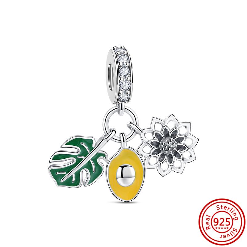 Новый S925 стерлингового серебра розовый скутер бабочка цветок дерево сердце астронавт бусины подходят оригинальный браслет-подвеска DIY ювелирные изделия