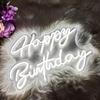 LED Neon Happy Birthday Background Light Party Atmosphere Light Bedroom Night Light Perfect for Wall Art Decoration USB Chain Light Modulator 5V