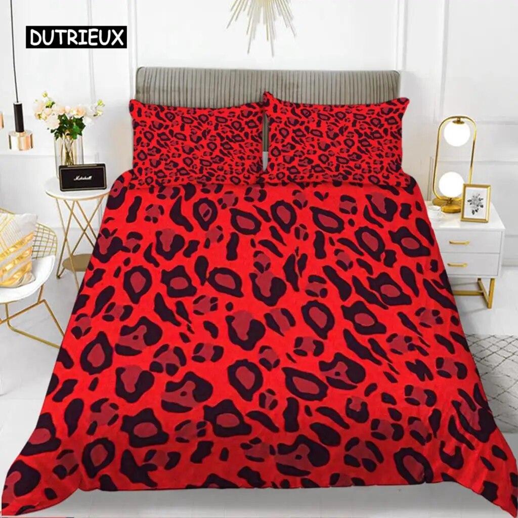 Комплект пододеяльников с леопардовым принтом Queen Size для девочек, красочный комплект постельного белья с принтом гепарда, полиэстер, набор одеял на тему диких животных, комплект из трех предметов
