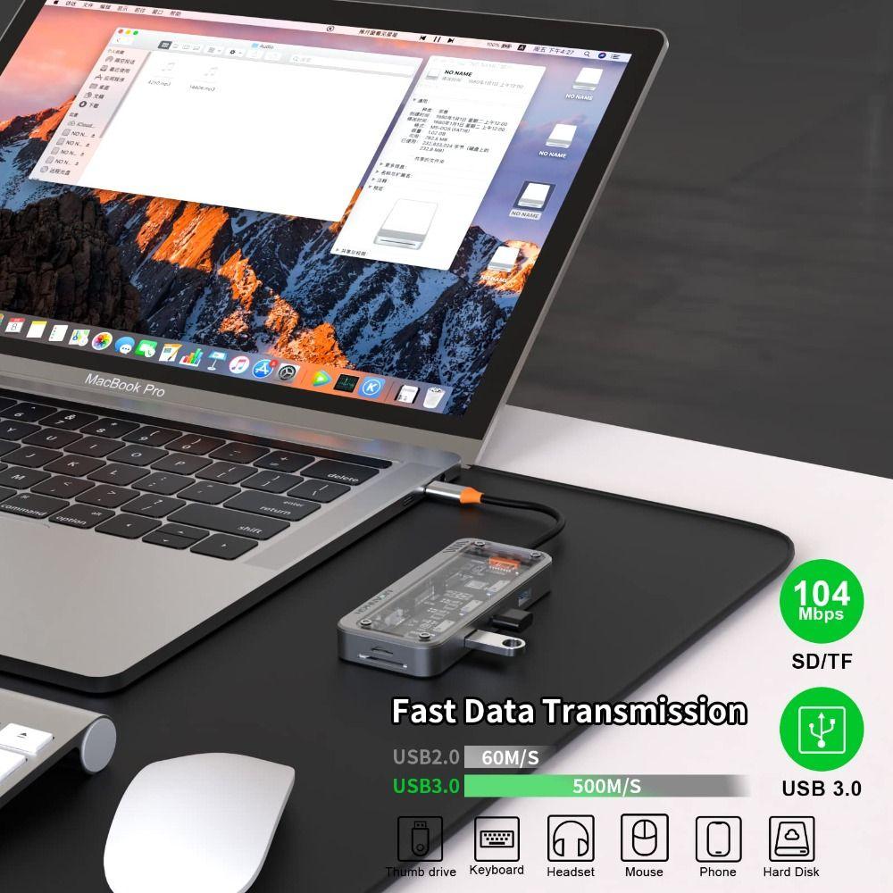 4K30Hz USB C Hub 10 in 1 Laptop Docking Station Compatible USB C Dock  Office Home