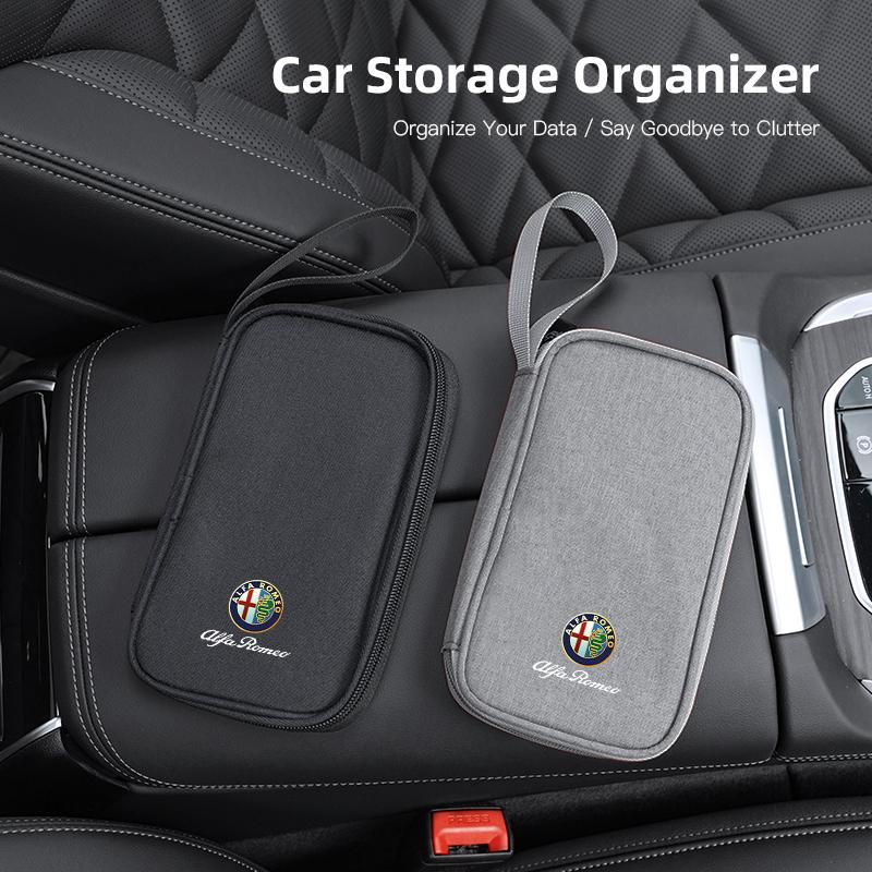 GLSRA1 Car Storage Bag Portable Handbag For Alfa Romeo 4C 159 Spider Giulia Giulietta 8C Auto Interior Accessories Organizer Pouch Case