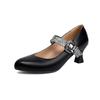 Модные коричневые женские туфли Мэри Джейн, модные туфли-лодочки с острым носком и ремешком с пряжкой, весна-осень 2025, элегантные туфли на высоком каблуке, женская обувь, размер 32-48
