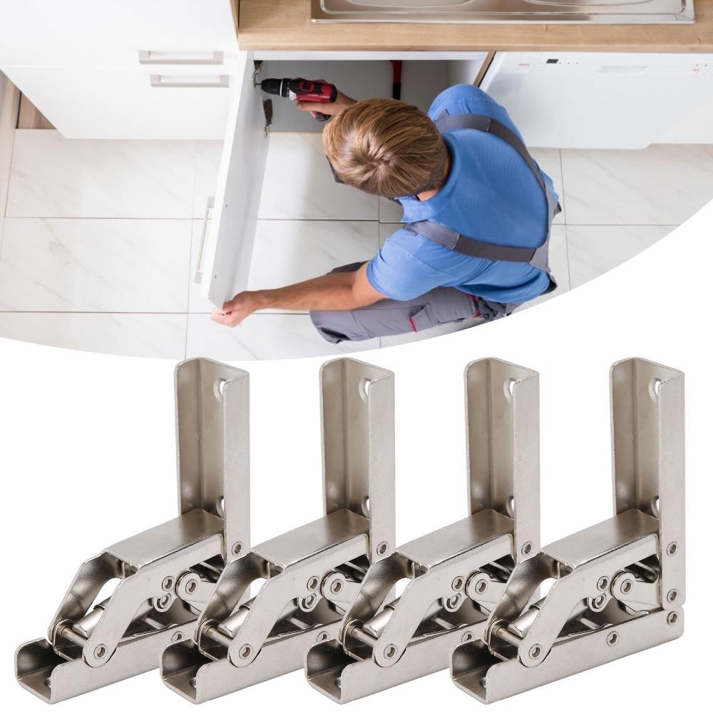 4pcs Hidden Bracket Cabinet Door Hinges 90 Degree Bridge Shaped Hinges Cabinet Doors