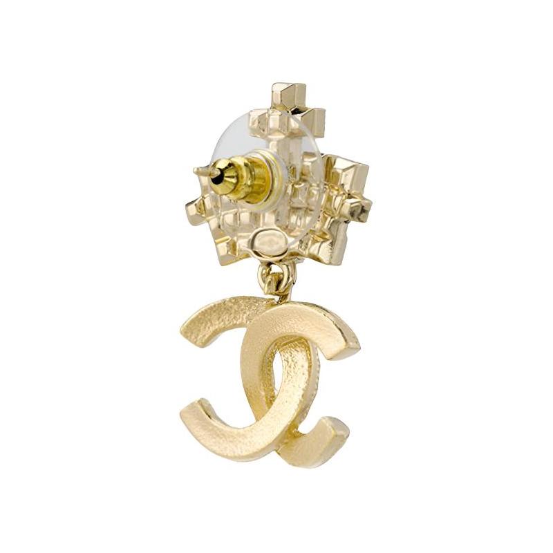 Chanel Женские серьги-гвоздики 'Корона с жемчугом'