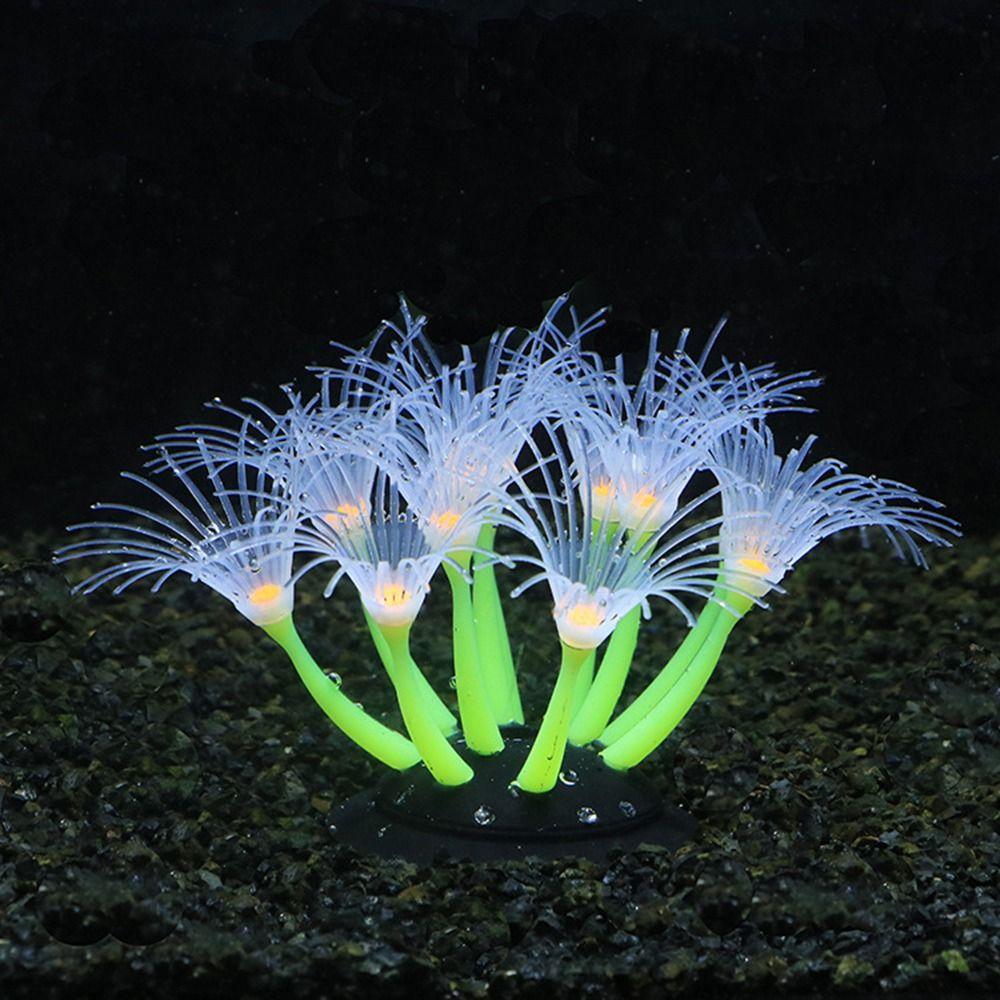 Silicone Feathered Coral Glowing Fake Coral Ornament New Glowing Artificial Coral Aquarium