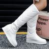 Women's Winter High Knee Boots 2025 Black White Pink Warm Fur Plush Snow Boot Flats Fashion Long Rain Shoes Girls Waterproof