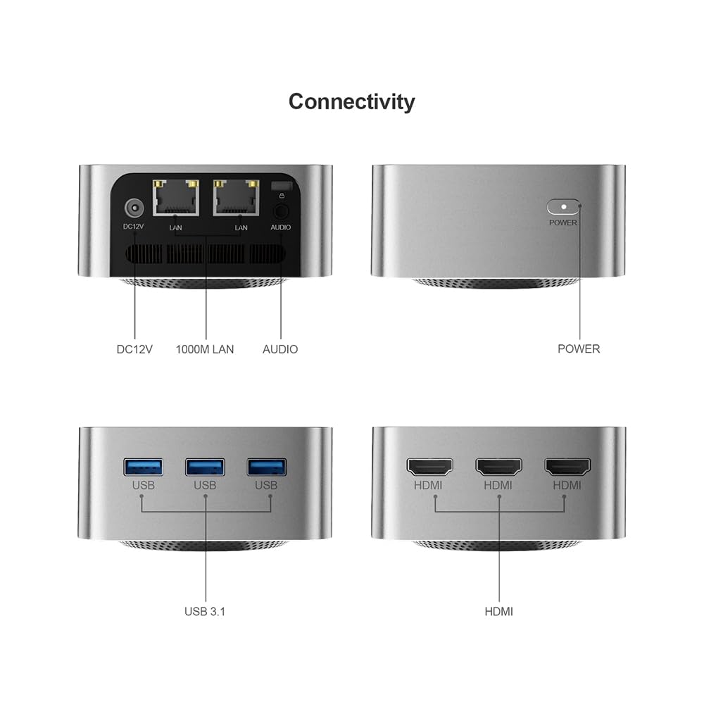GZBOX Mini PC Маленький ПК Без Windows 11 Pro 12-го поколения Intel Alder Lake N100 Max Маленький ПК 16 ГБ DDR5 Без SSD Игровая консоль Ультра Мини Мини-компьютер