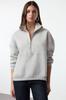 Women's Fashionable Stylish Sweatshirt Black Oversize Wide Fit Half Zipper Thick Inside Fleece Knitted Sweatshirt