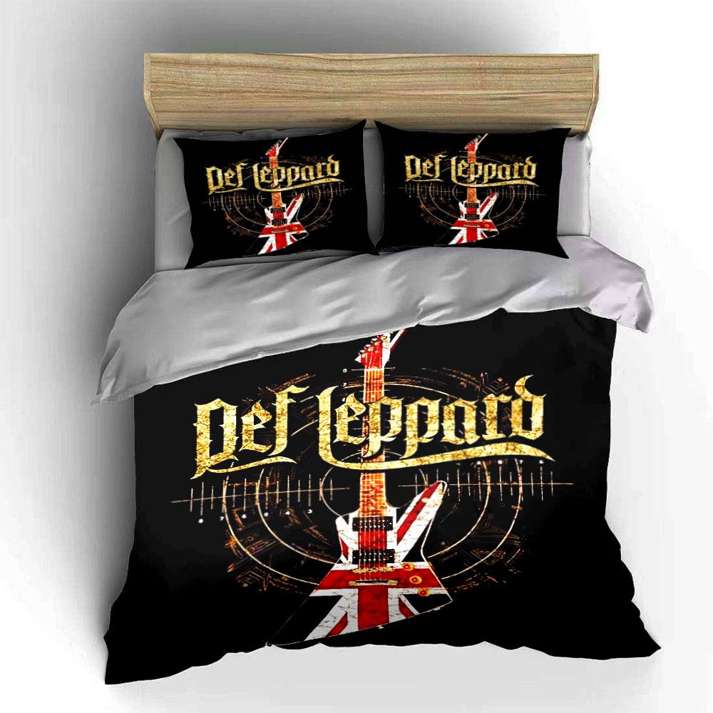 Def Leppard Union Jack Guitar Bedding Duvet Cover Set Duvet Cover Pillowcases (1*Duvet Cover 2*Pillowcases, without duvet insert)