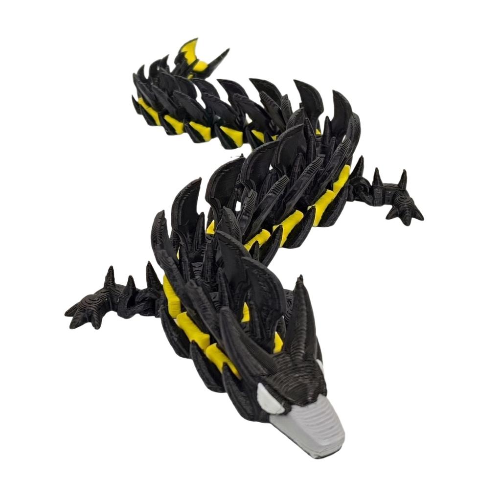 3D Printed Dragon Figurine Model with Detailed Spikes and Textured Body Realistic Design Collectible Display Piece for Home Office Decoration