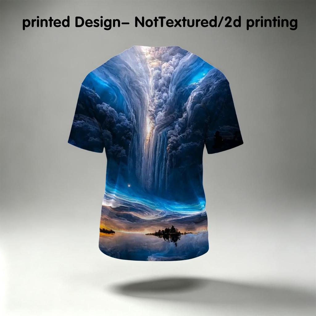 Men's Polyester T-Shirt, Scenery Series, Comfortable & Stylish, Ideal for Men's Daily Casual Wear