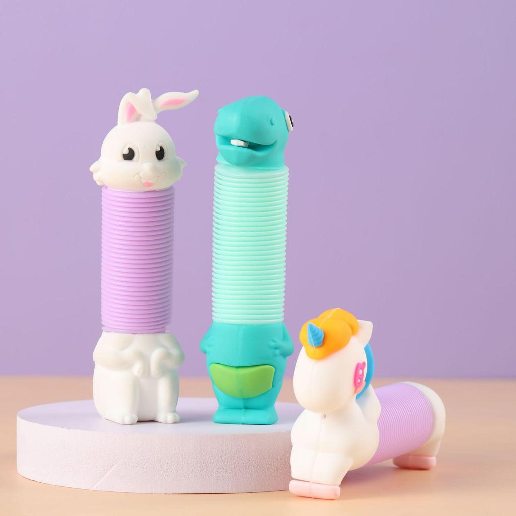 Универсальная игрушка-труба с животными: Уникальная развивающая игрушка «Сделай сам» для детей, снимающая стресс.