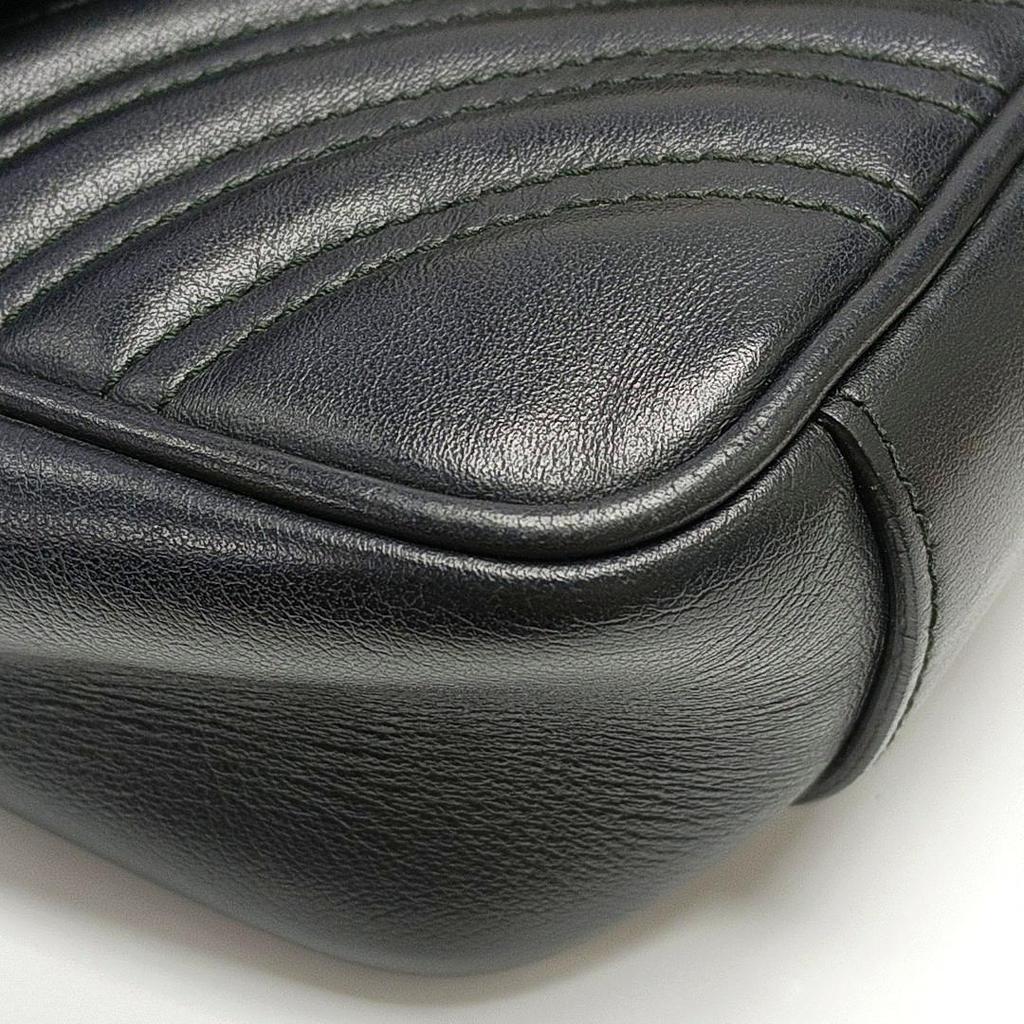 [Pre-Owned] Gucci GG Marmont Small Matelassé Shoulder Bag 'Black' - Good #YYN34G