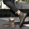 Зимние ботинки Chelsea Men Boots New Fashion Plus Velvet Outdoor Shoes Качественные ботинки из натуральной кожи Ботильоны Business Lace Up Boots