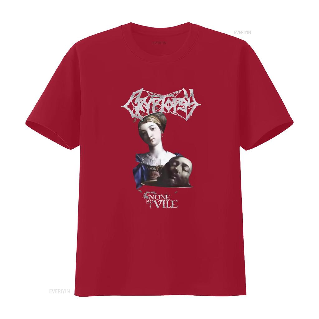 Mens Cryptopsy None So Vile Gothic Art Print T Shirt X Large Black vintage Washed designer clothes Versatile streetwear Unisex