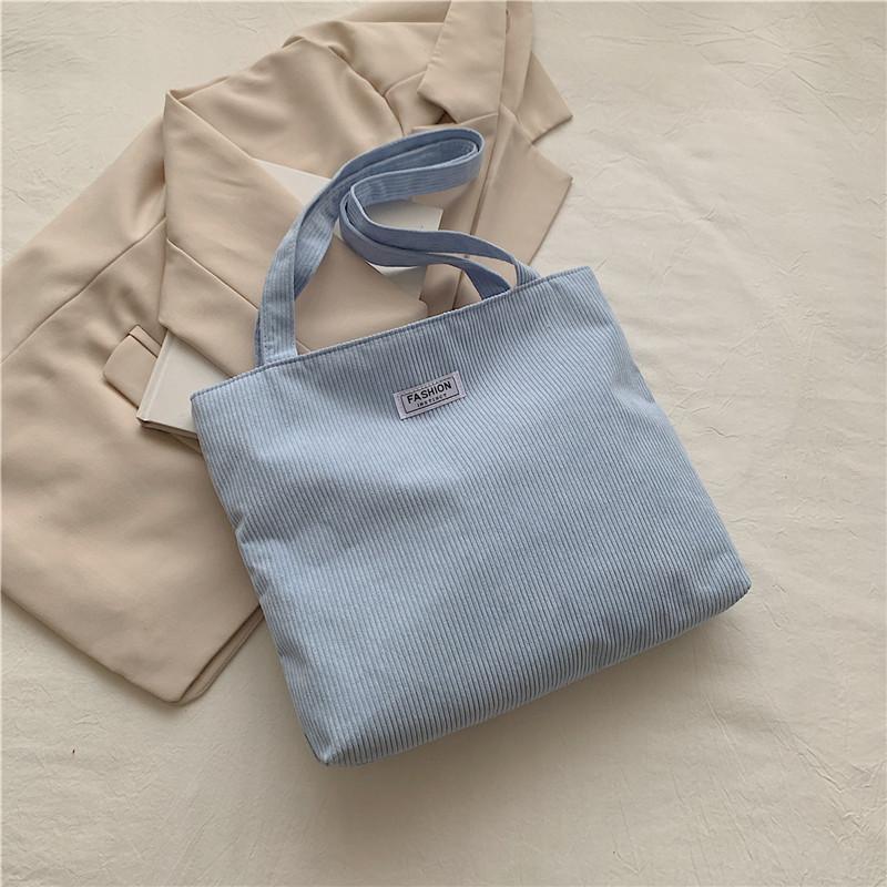 Хлопковая сумка-тоут в корейском стиле для женщин, однотонная, большого объема, модная, повседневная, наплечная сумка CLE