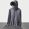 Солнцезащитная одежда Куртка мужская женская с капюшоном и длинным рукавом на молнии из ледяного шелка для защиты от ультрафиолета