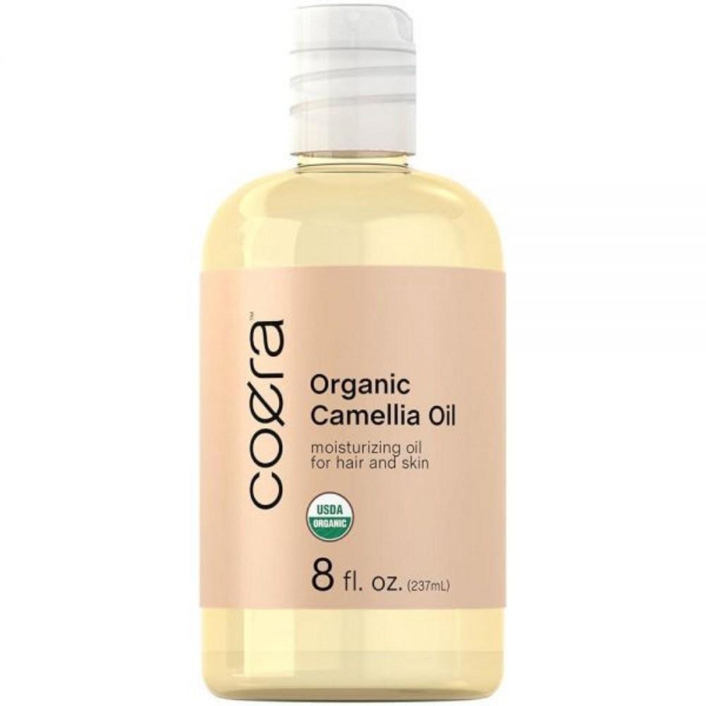 Масло камелии Coera | 8 унций (236,6 мл) (1 пакет) Сертифицированный органический увлажняющий крем для волос и кожи. Парабены-SLS. Без отдушек.