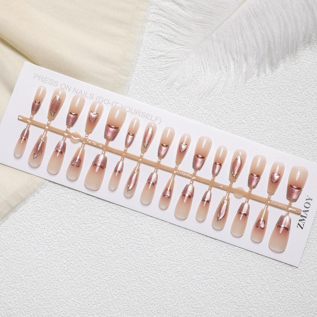 Румяна для ногтей с позолотой «кошачий глаз» — набор из 30 предметов, ручная работа, готовые к использованию размеры XS/S/M