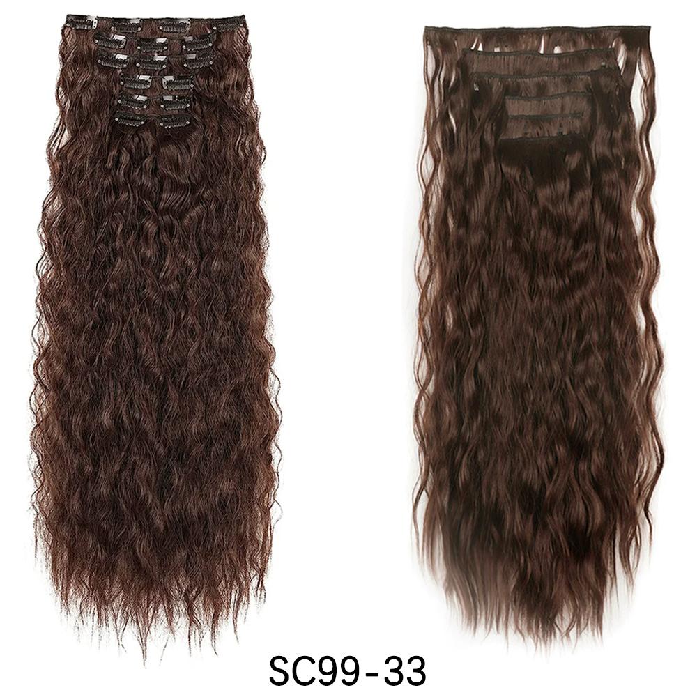 MISSQUEEN 7шт синтетические длинные волнистые вьющиеся волосы на клипсе для наращивания толстые двойные утки термостойкие волокна для женщин повседневная одежда