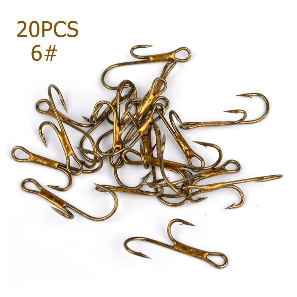 Ultra Sharp 20pcs Double Hook Fishing Crank Pike Fish Gadgets High Carbon Steel