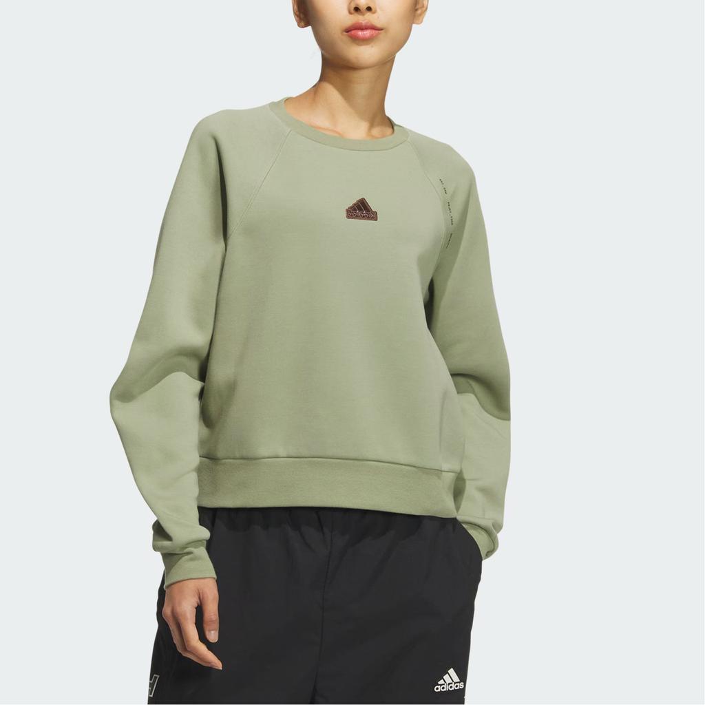Adidas Tech Crewneck Толстовка женская толстовка Tent-зеленый JJ1573
