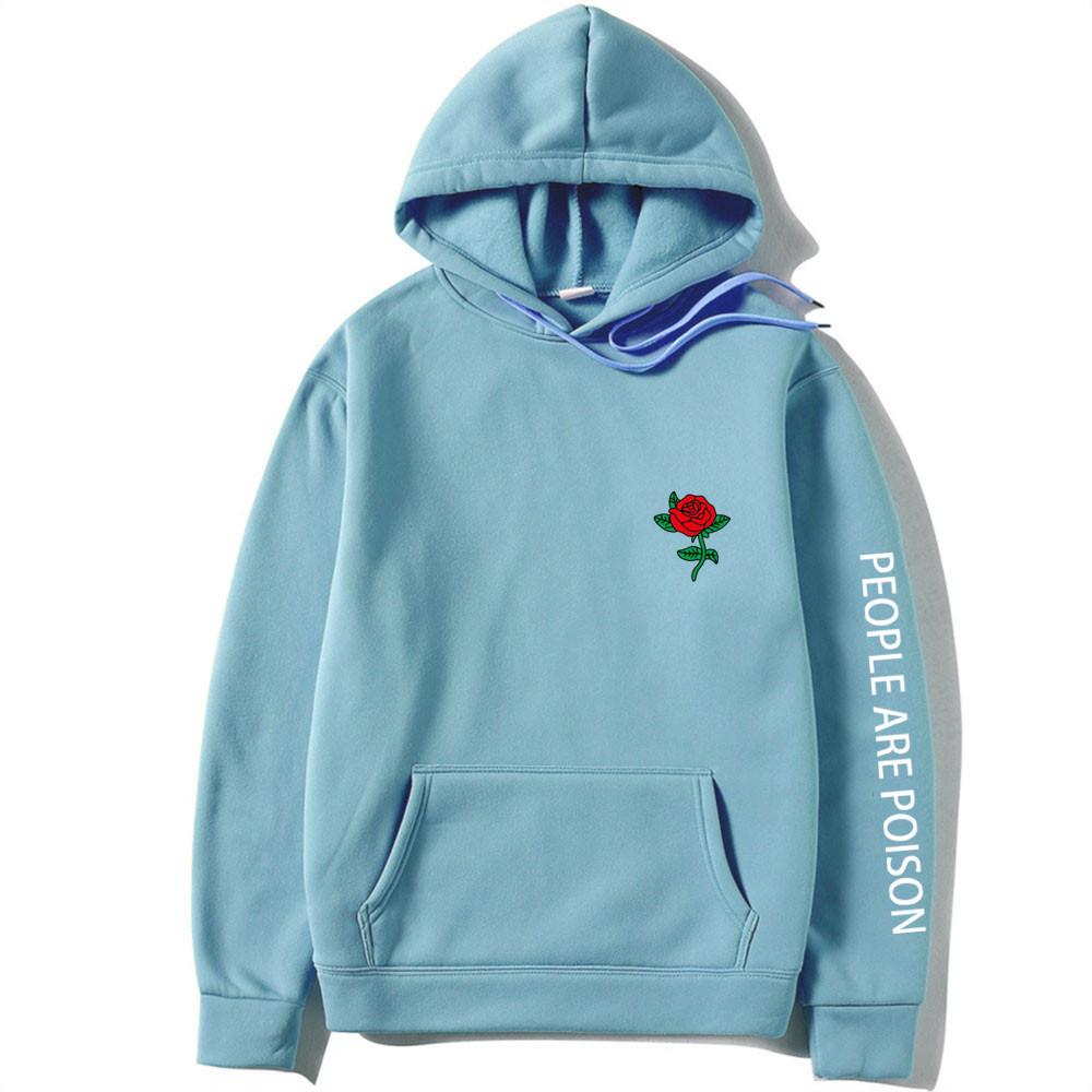 2023 Autumn Winter New Hoodie Men Fashion Red Rose Flower Sweatshirt with Print Autumn Winter Streetwear Men Women Casual Pullover Hoody Male