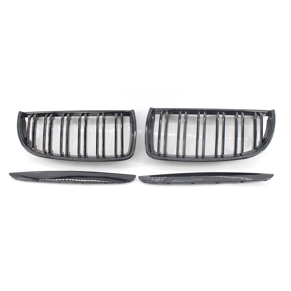 2 шт., глянцевый черный передний бампер, капот, решетка для почек, замена гоночной решетки для BMW E90 4 двери