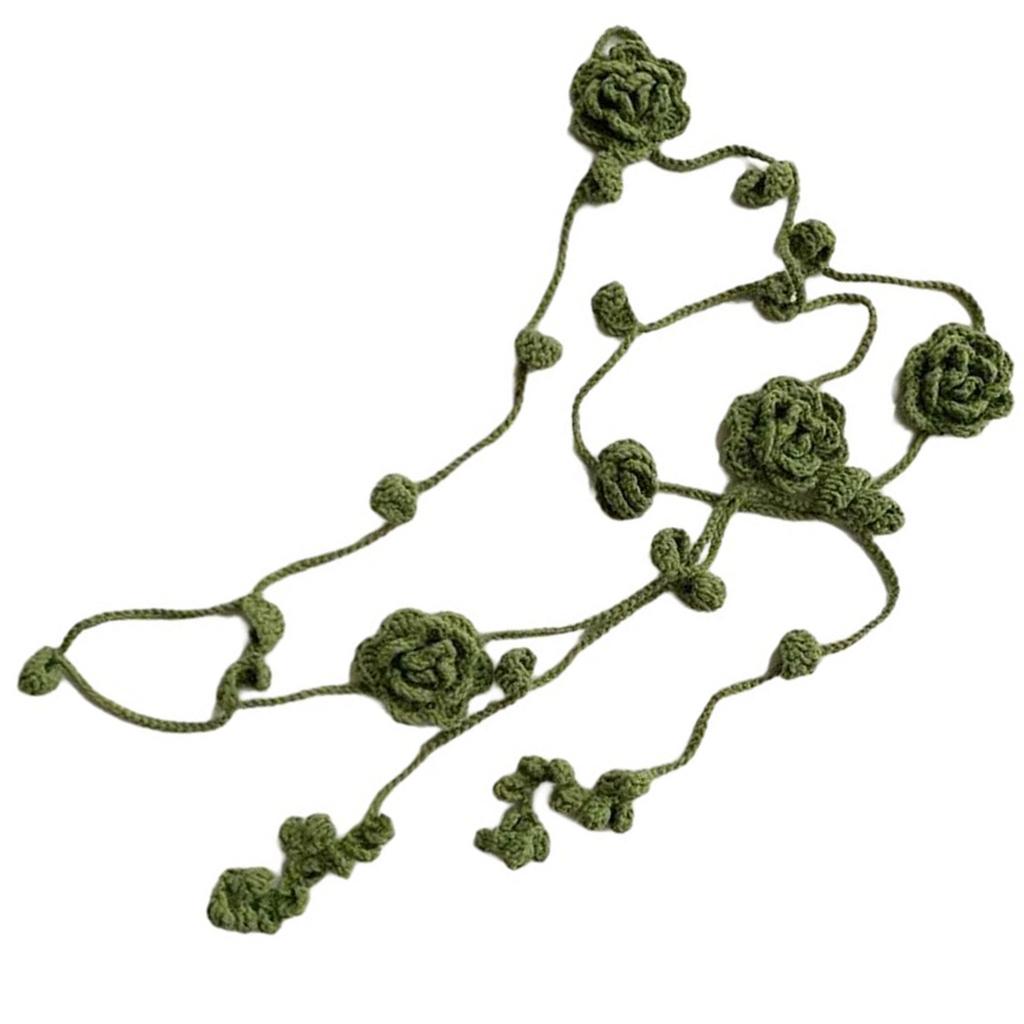 Retros Styles Fashion Scarves Handmade Knitted Neckerchief Flower Women Scarf for Vintage Fashion Enthusiasts