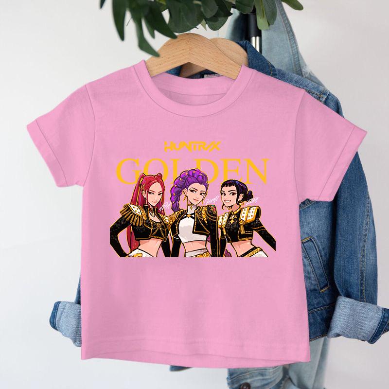 Новая детская футболка KPop Охотники на демонов Мальчики Саджа Мультяшные мальчики Круглый вырез Принт Модный повседневный топ Детская футболка Одежда для детей