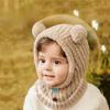 Plush Balaclava Pullover Hat Rabbit Kids Hooded Beanie Warm Ear Protection Scarf Cap  Outdoor