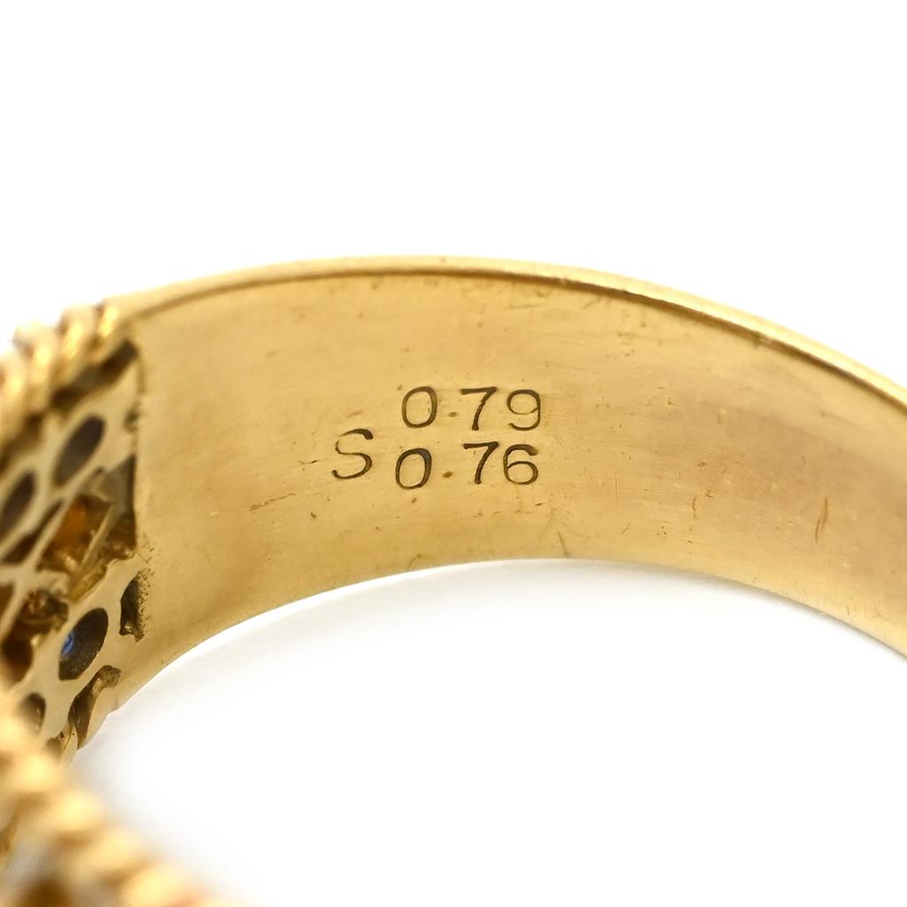 NON BRAND - Blue sapphire and diamond design ringRing ring 18K Yellow Gold/sapphire #12.5(JP Size) Array