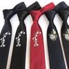 Personalized Fashion Little Whale Narrow Version 6Cm Men'S Tie, Embroidered Roses, Magnolia Positioning Tie